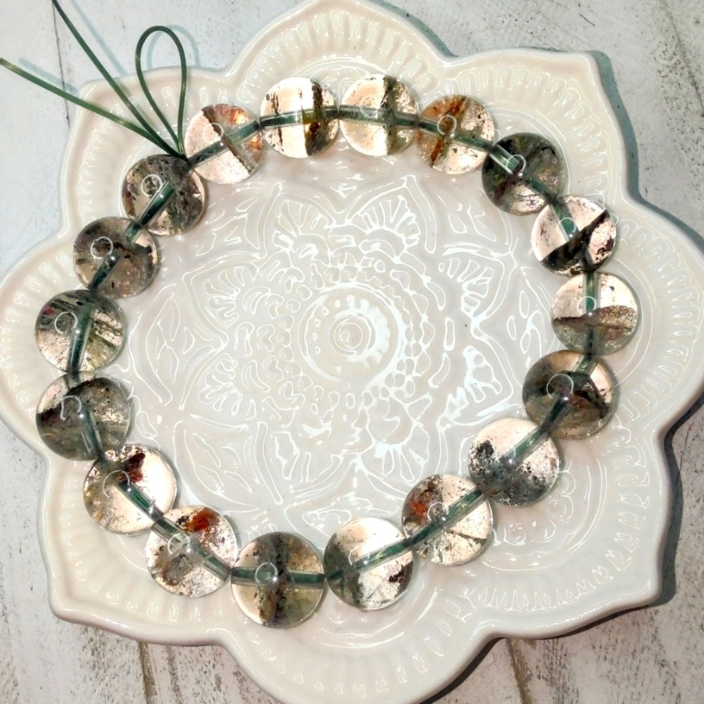 Genuine Garden quartz big bead bracelet